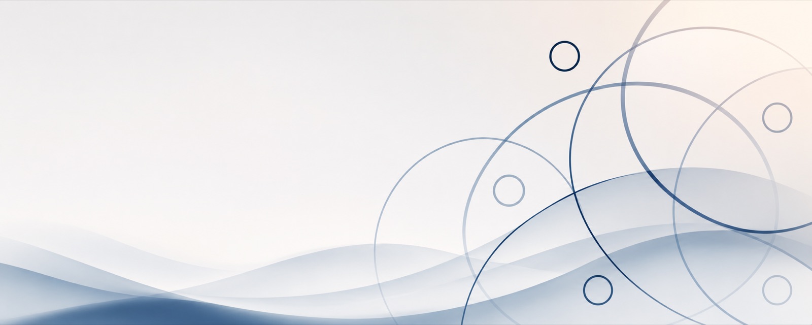 Abstract pale blue waves and circles derived from the Communitas mark.